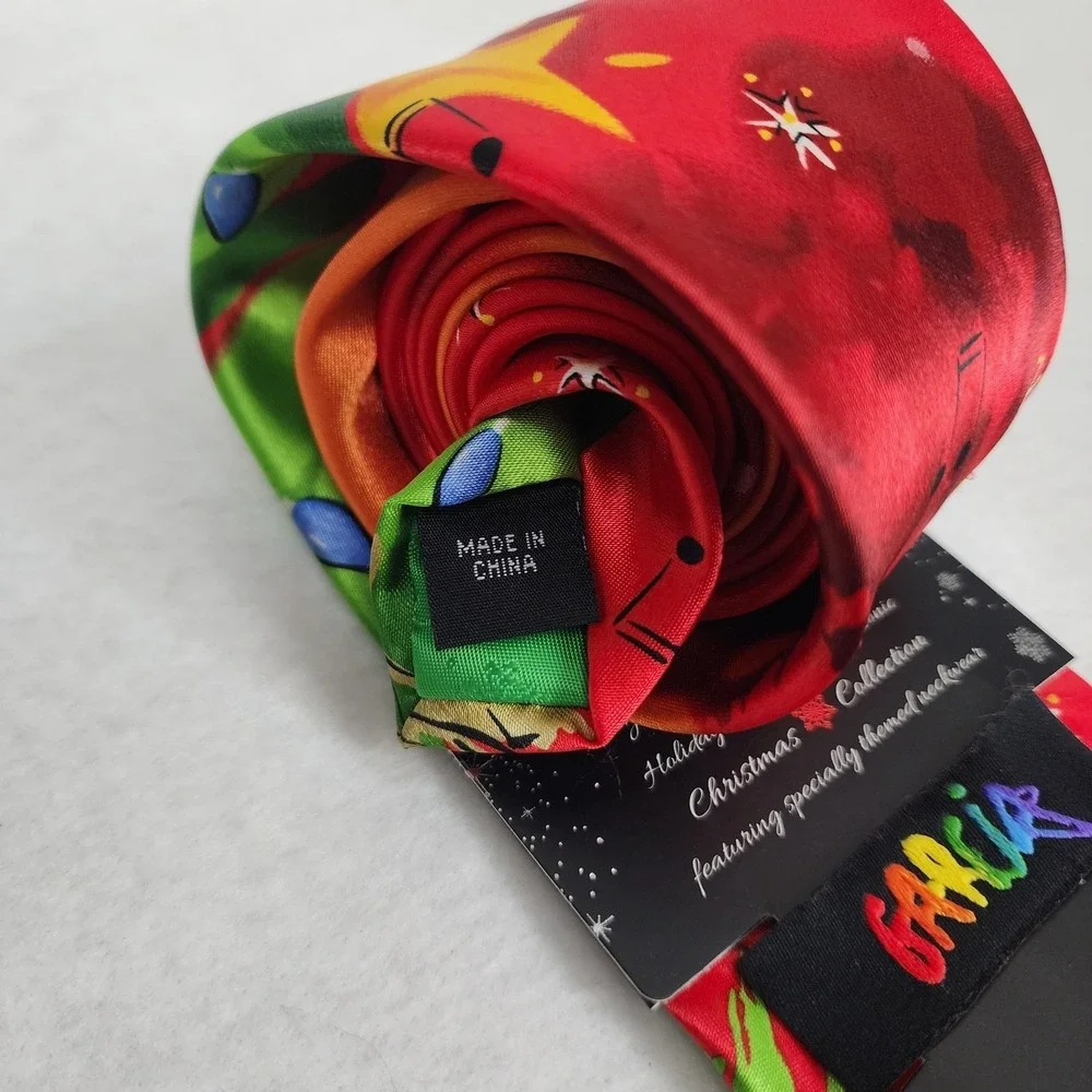 Jerry Garcia Merry Christmas Collection 60 Ties Mens Multi Santa Playing Guitar